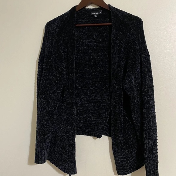 Alison Andrews Black soft Open Front Cardigan Sweater black size L - Picture 1 of 4